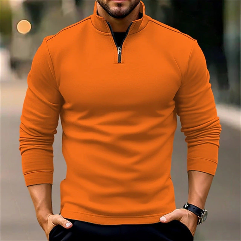 Men’s Long-Sleeve Zipper Sports Polo – Sleek & Comfortable