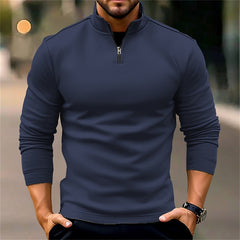 Men’s Long-Sleeve Zipper Sports Polo – Sleek & Comfortable