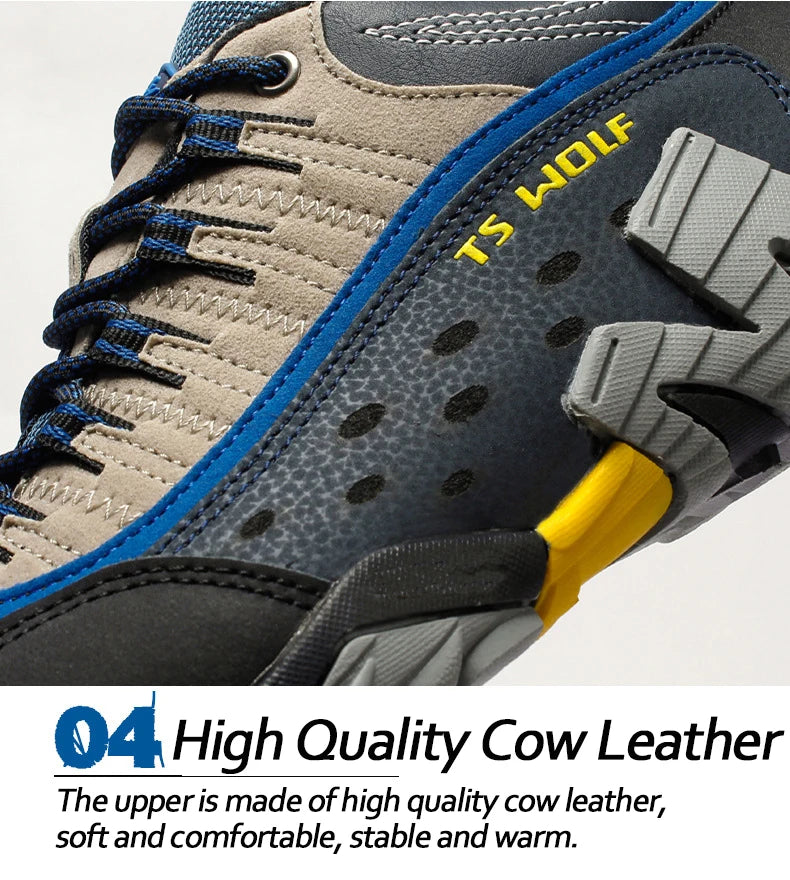 Men’s Waterproof Trekking Shoes – Durable Leather for Outdoor Adventures