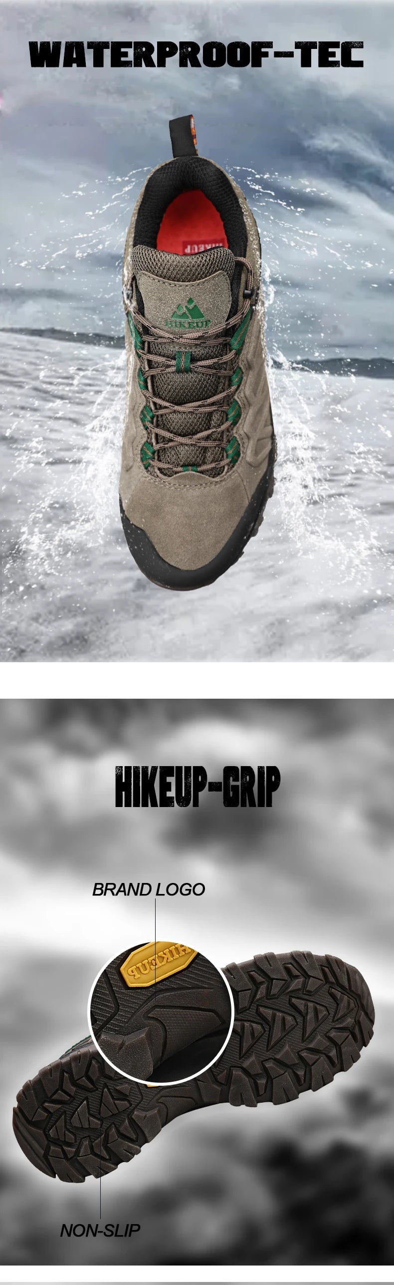 HIKEUP Premium Leather Hiking Shoes – High-Quality Comfort for Every Adventure