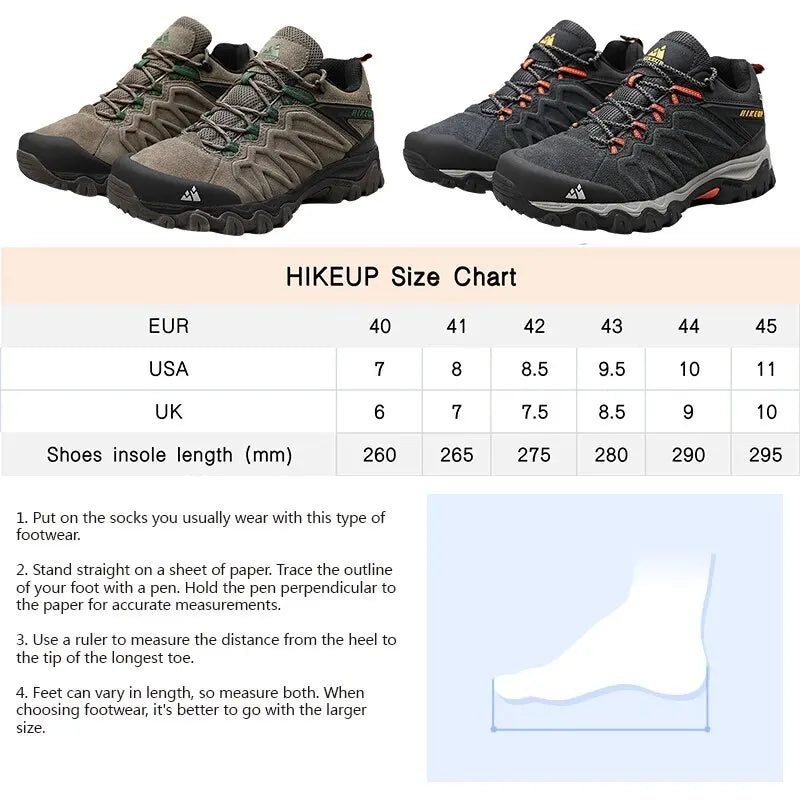 HIKEUP Premium Leather Hiking Shoes – High-Quality Comfort for Every Adventure