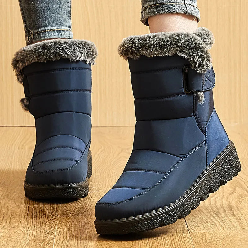 Women’s Trendy Winter Ankle Boots – Waterproof & Cozy with Fur