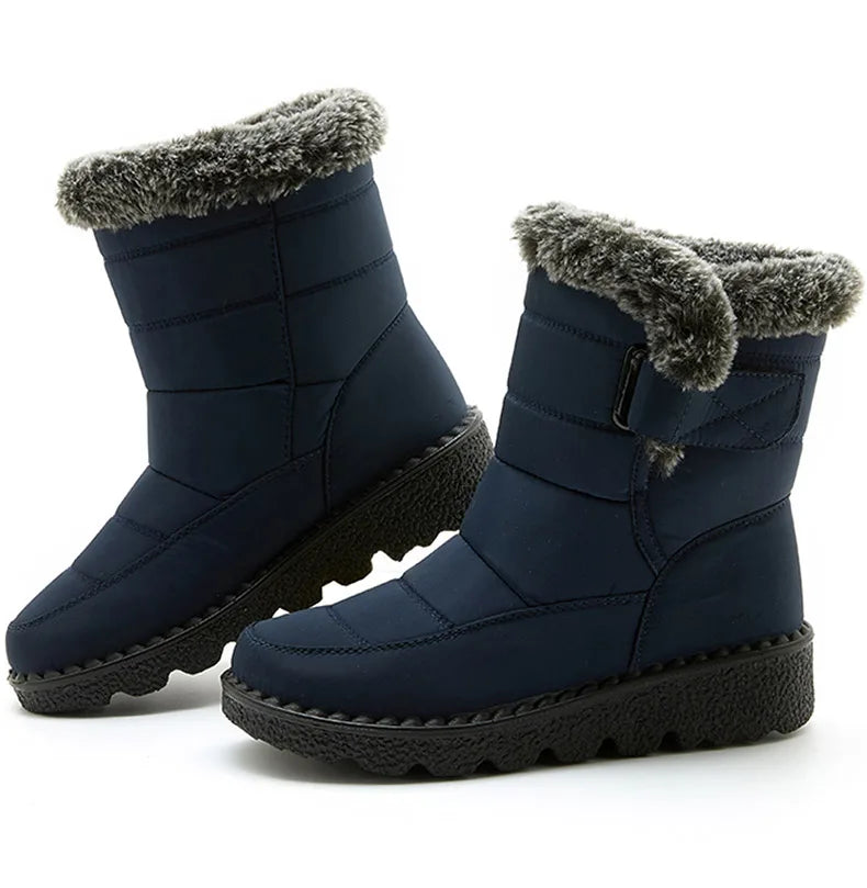 Women’s Trendy Winter Ankle Boots – Waterproof & Cozy with Fur