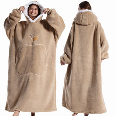 Extra Long Hooded Wearable Blanket – Cozy Flannel Comfort with Sleeves