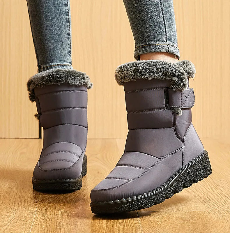 Women’s Trendy Winter Ankle Boots – Waterproof & Cozy with Fur