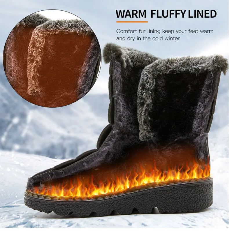 Women’s Trendy Winter Ankle Boots – Waterproof & Cozy with Fur