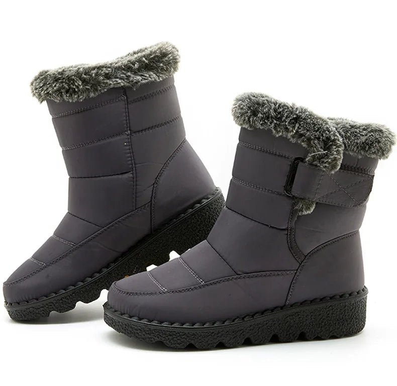 Women’s Trendy Winter Ankle Boots – Waterproof & Cozy with Fur