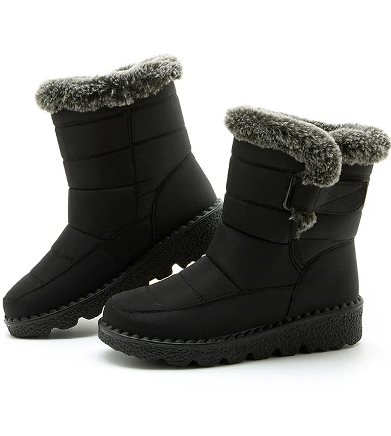 Women’s Trendy Winter Ankle Boots – Waterproof & Cozy with Fur