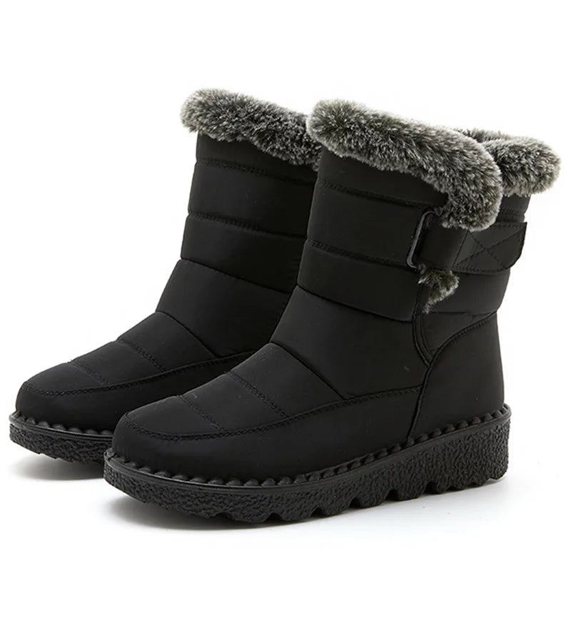 Women’s Trendy Winter Ankle Boots – Waterproof & Cozy with Fur