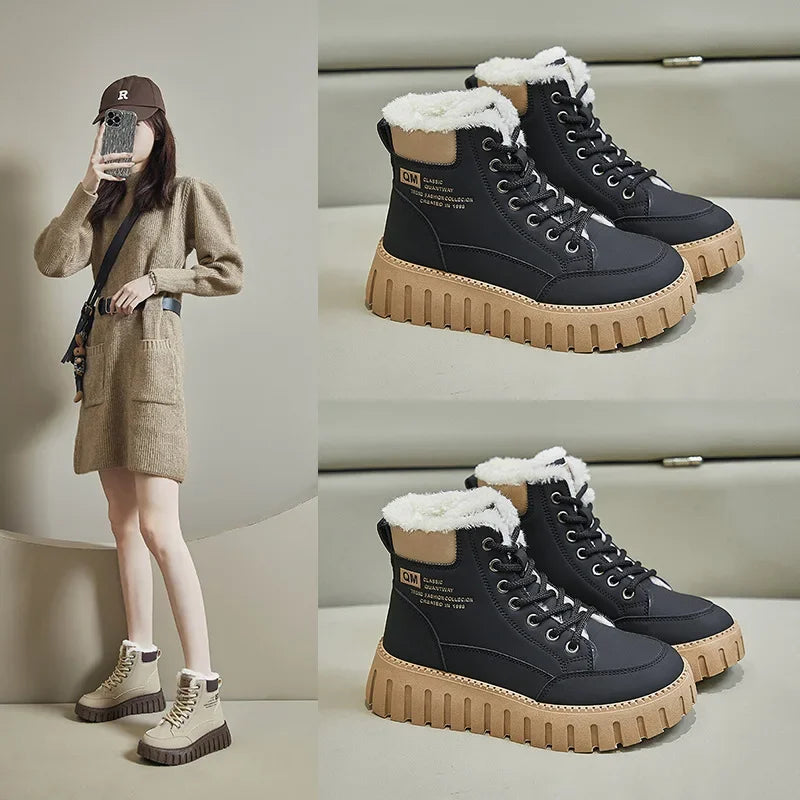 Women’s Cozy Winter High-Top Boots – Warm, Stylish & Height-Boosting