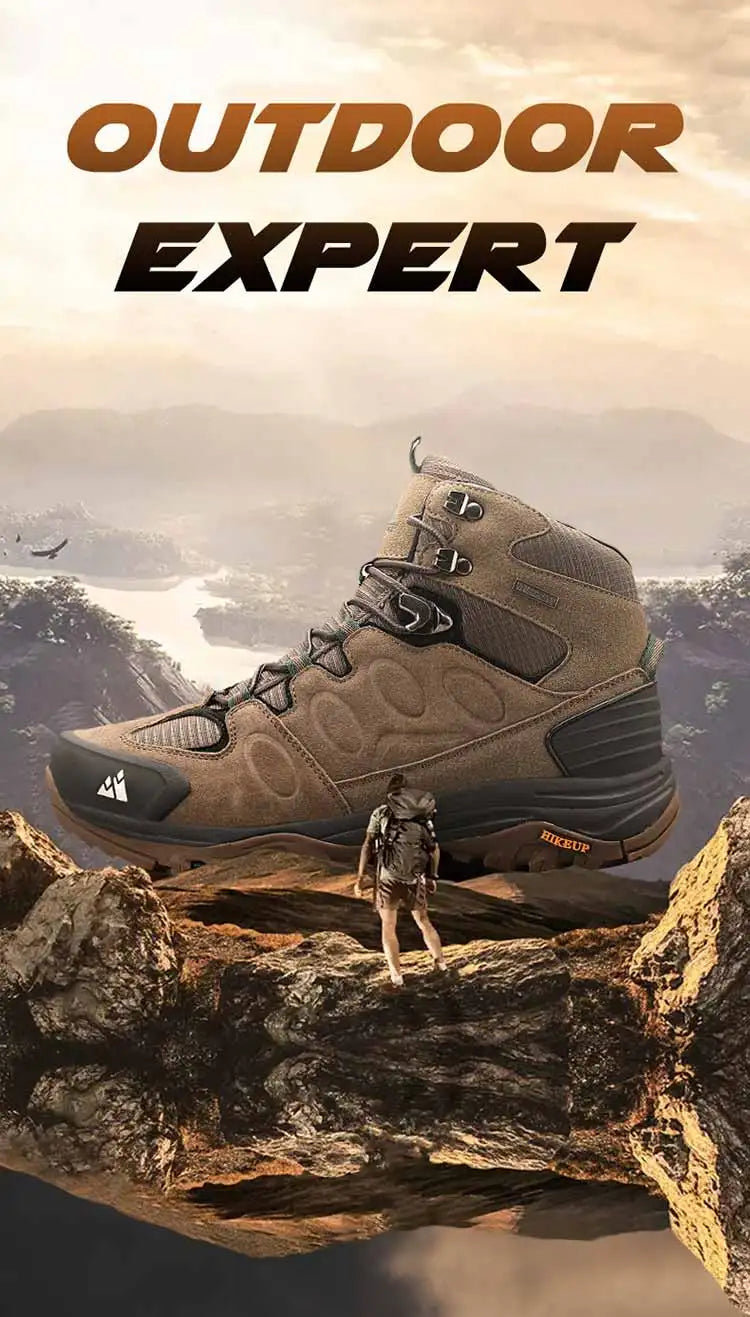 HIKEUP Durable Lace-Up Hiking Shoes – Breathable & Comfortable