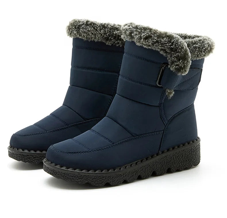 Women’s Trendy Winter Ankle Boots – Waterproof & Cozy with Fur