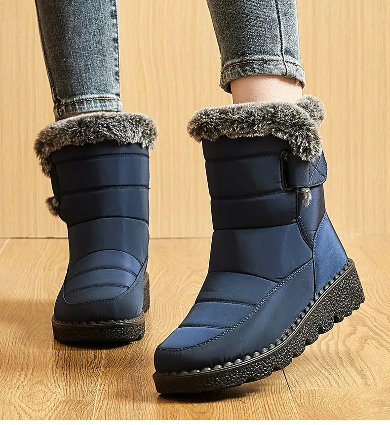 Women’s Trendy Winter Ankle Boots – Waterproof & Cozy with Fur