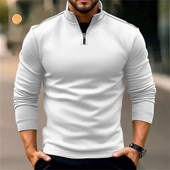 Men’s Long-Sleeve Zipper Sports Polo – Sleek & Comfortable